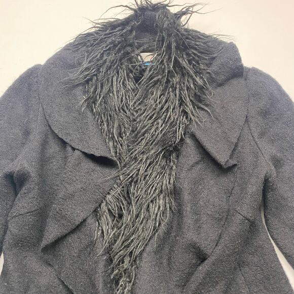 Y2k Chicos faux fur knit afghan blazer size 0 - Picture 2 of 6